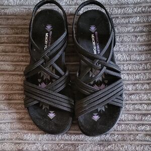 Skechers Women's Black Strappy Sandals